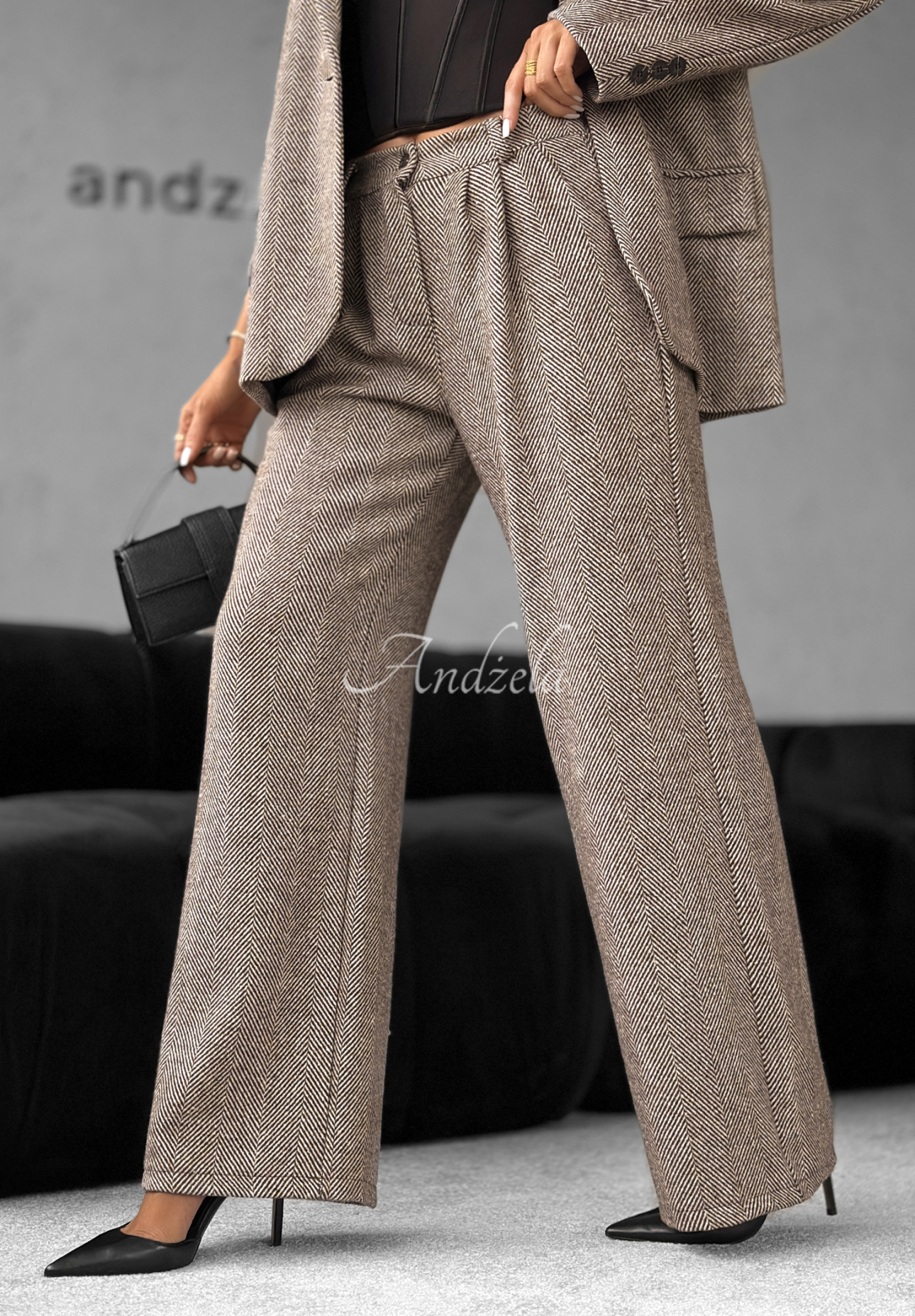 Elegante Hose wide leg Not Tonight Beige