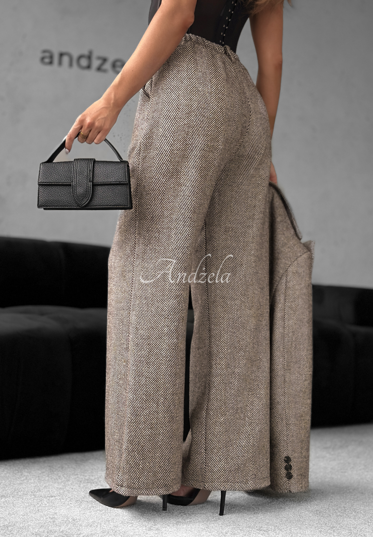 Elegante Hose wide leg Not Tonight Beige