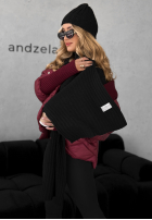 Prążkowany Set Mütze i szalik z kaszmirem Snow Dates Schwarz