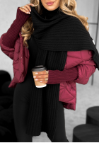 Prążkowany Set Mütze i szalik z kaszmirem Snow Dates Schwarz