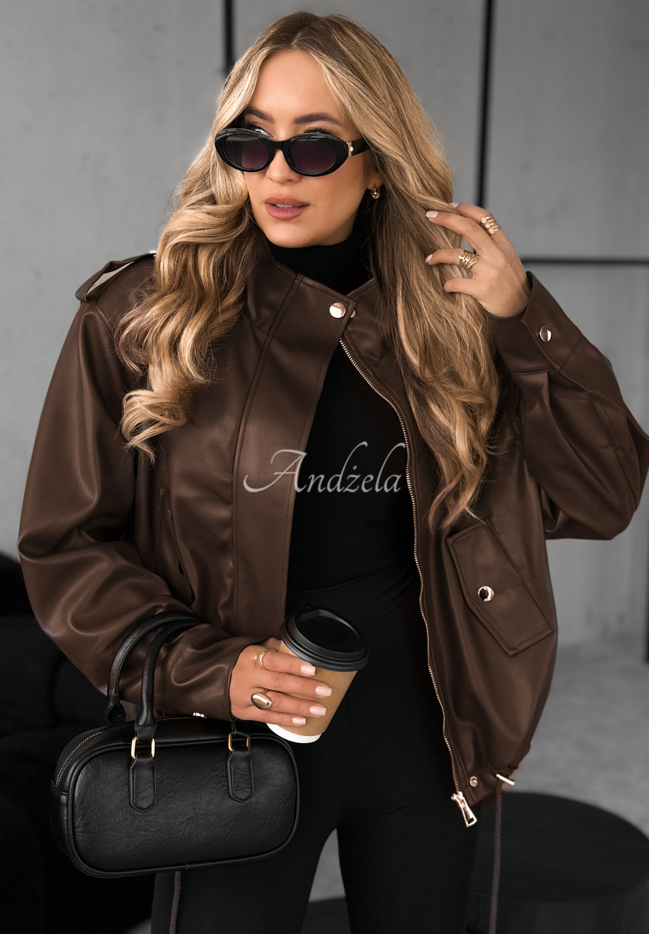 Lederjacke Choosing Myself Schokoladenbraun