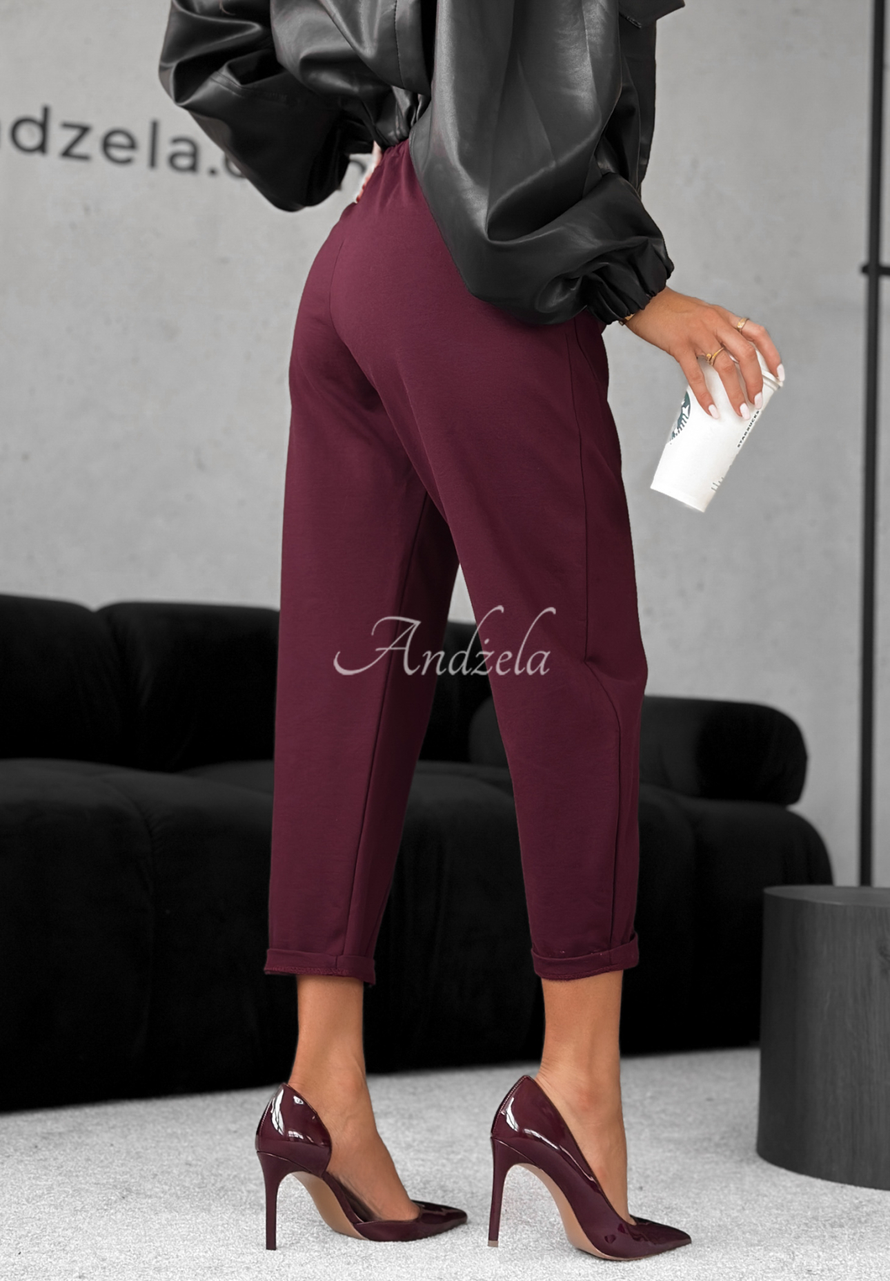 Viskosehose banana It Was Real Burgund