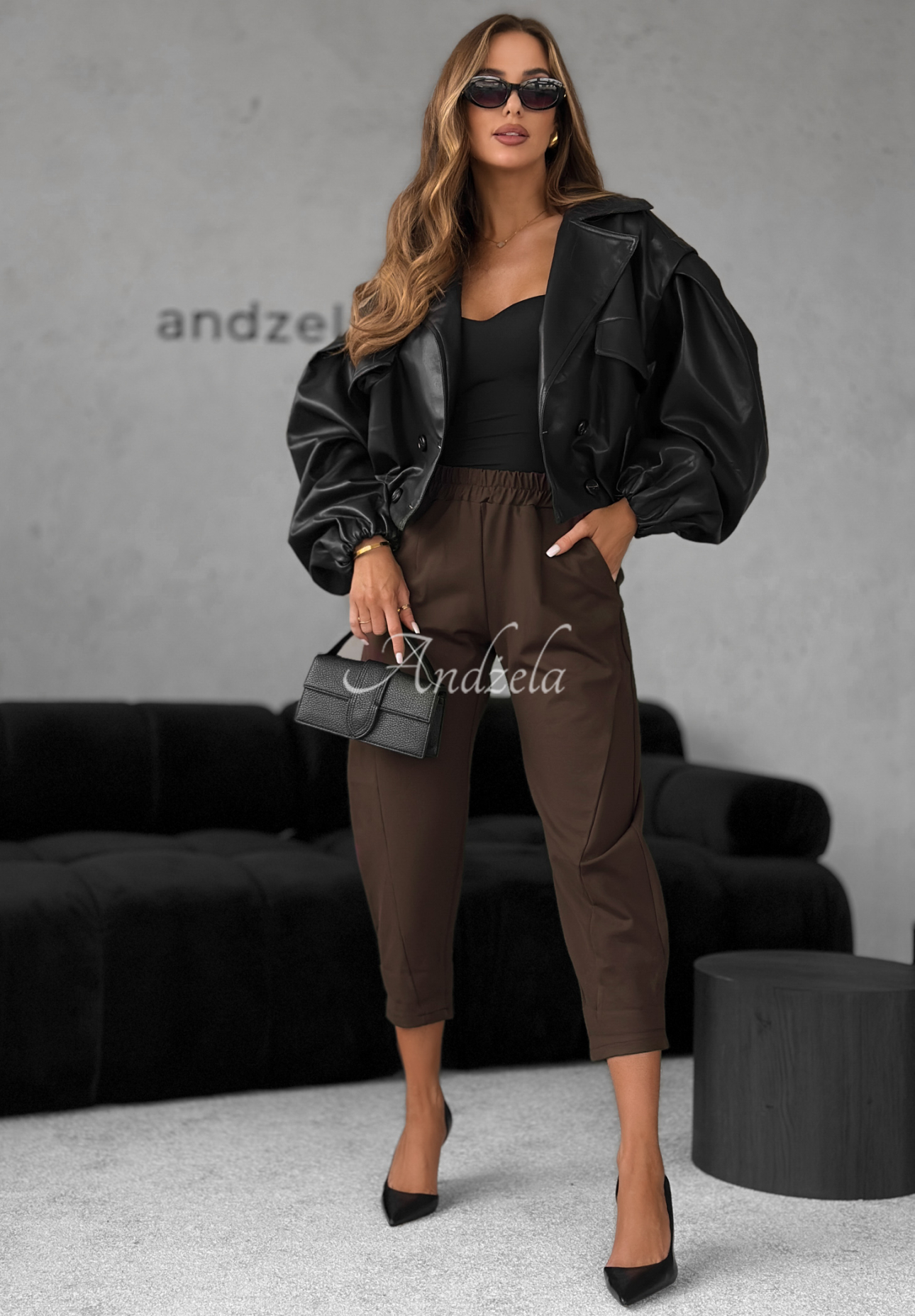 Viskosehose banana It Was Real Schokoladenbraun