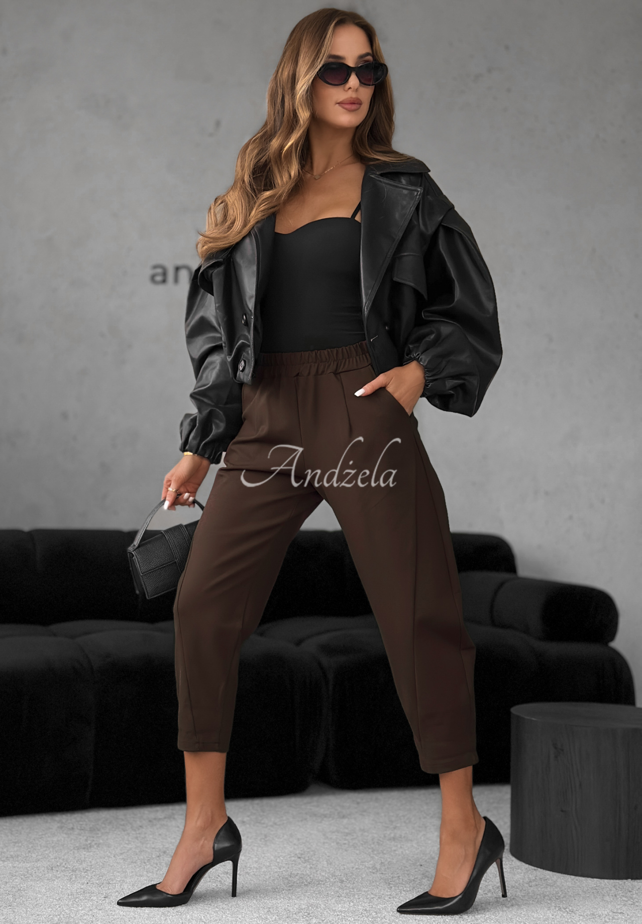 Viskosehose banana It Was Real Schokoladenbraun