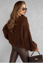 Krótki Cardigan z bufkami Snow Hill Schokoladenbraun