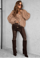 Krótki Cardigan z bufkami Snow Hill Beige