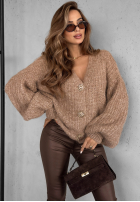 Krótki Cardigan z bufkami Snow Hill Beige