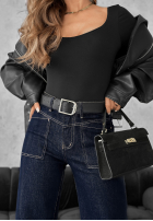 Hose Jeans wide leg z paskiem Still Learning Dunkelblau