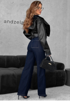 Hose Jeans wide leg z paskiem Still Learning Dunkelblau