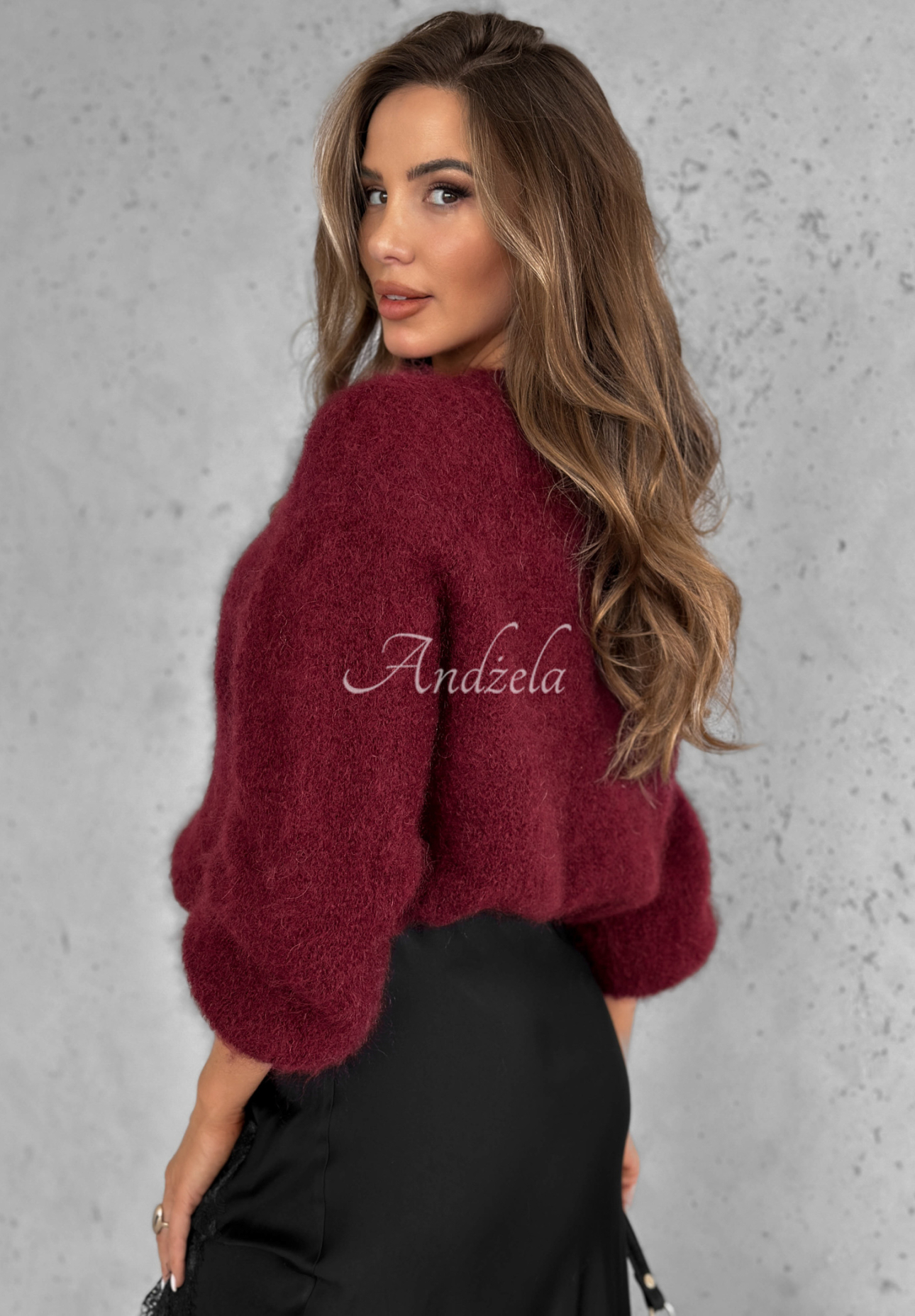 Mohairpullover Warm Hug Burgunderrot