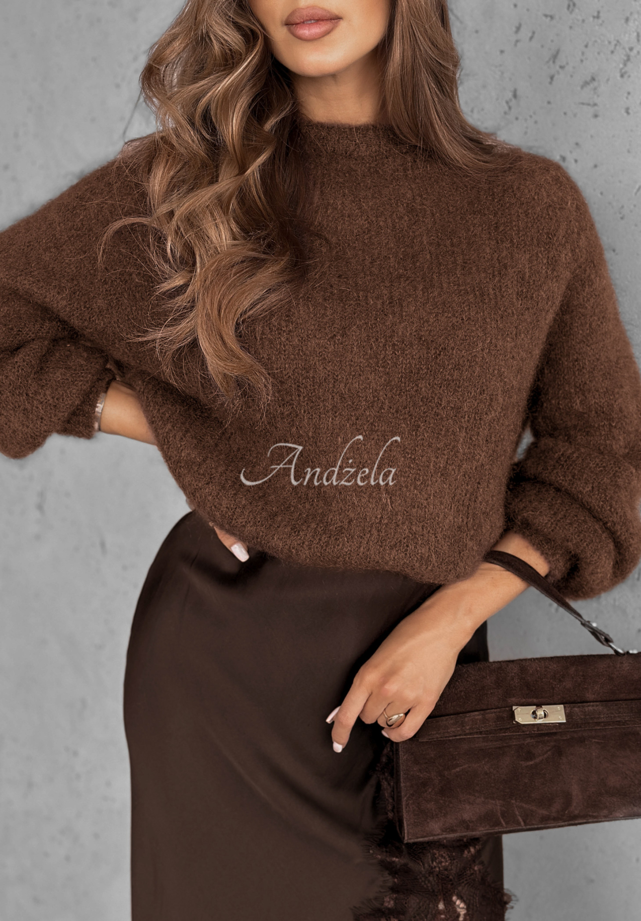 Mohairpullover Warm Hug Schokoladenbraun