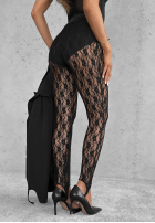 Koronkowe Strumpfhose z zapiętkami Dreaming Of Lace Schwarz