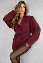 Blazer z paskiem Alone Again Burgunderrot
