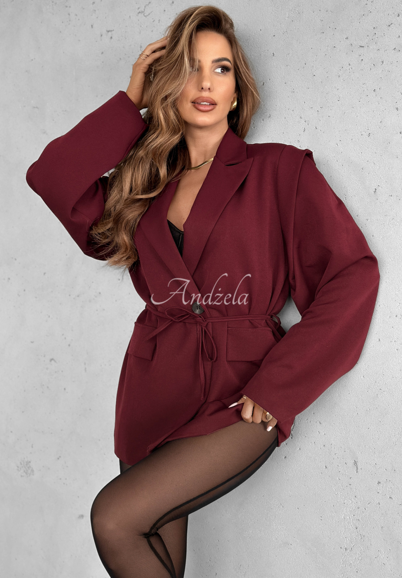 Blazer mit Gürtel Alone Again Burgunderrot