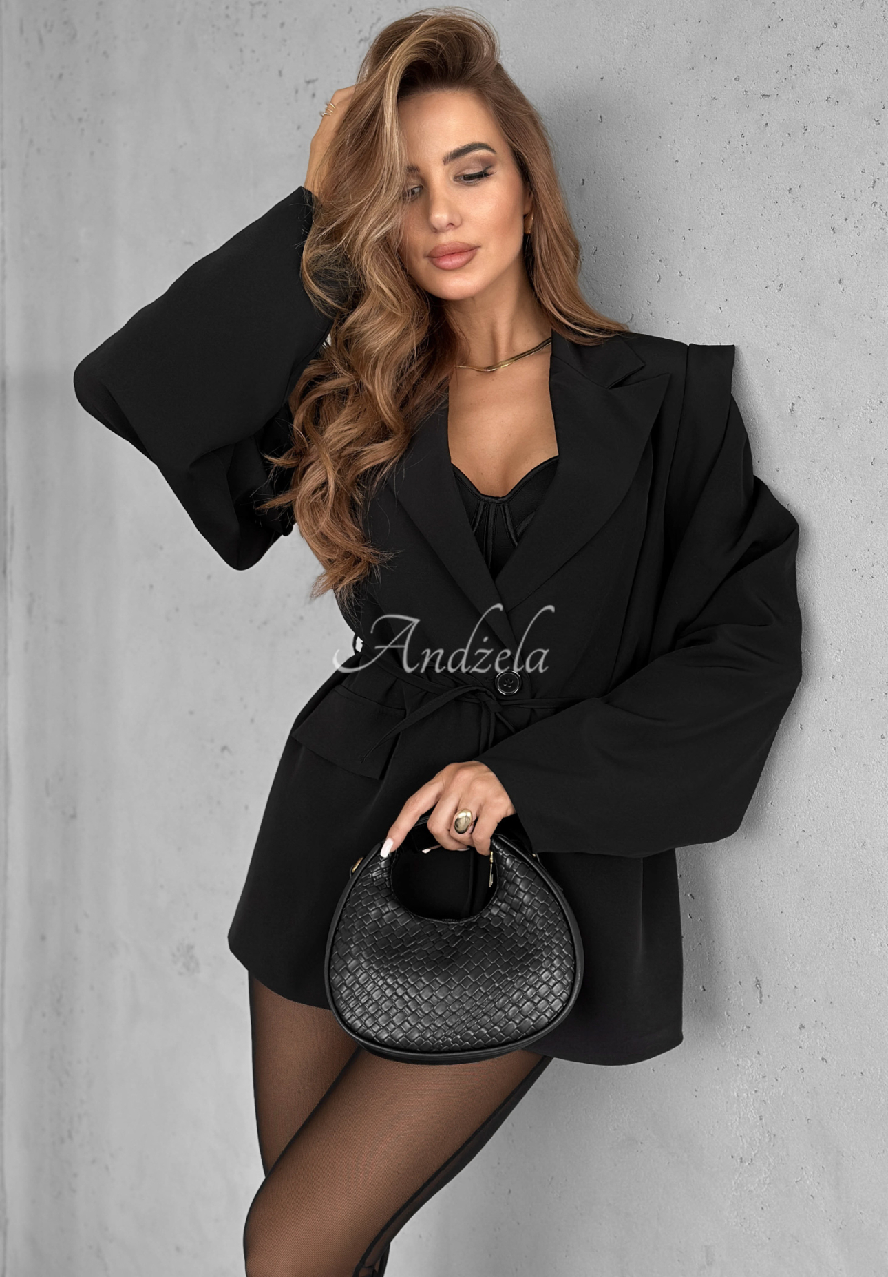 Blazer mit Gürtel Alone Again Schwarz