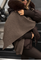 Prążkowany Set Mütze i szalik z kaszmirem Snow Dates Beige