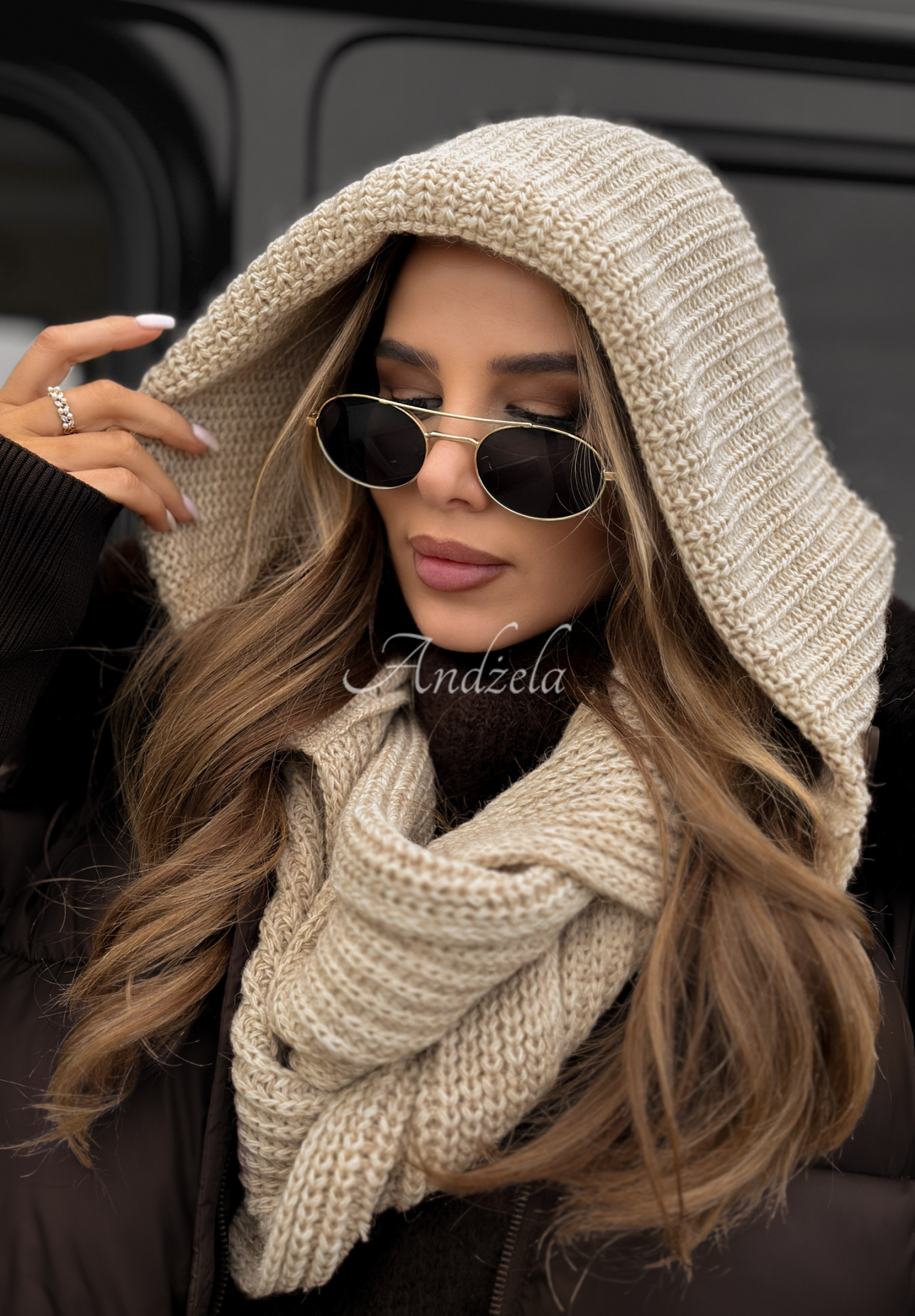 Schal mit Kapuze balaclava Shade Of Winter hellbeige
