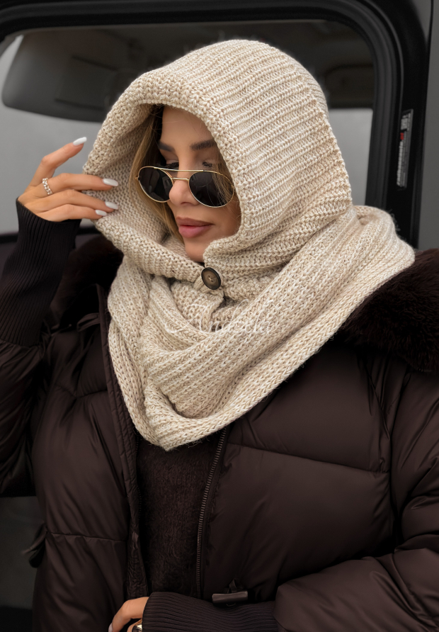 Schal mit Kapuze balaclava Shade Of Winter hellbeige