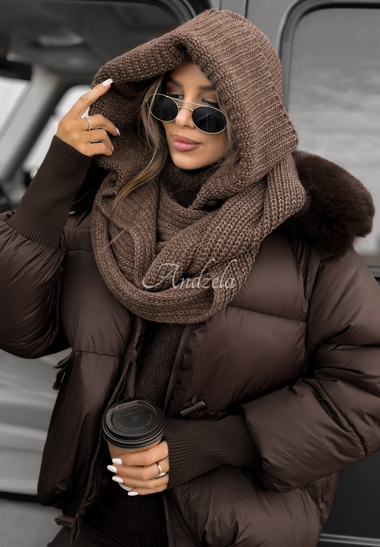 Schal mit Kapuze balaclava Shade Of Winter Schokoladenbraun