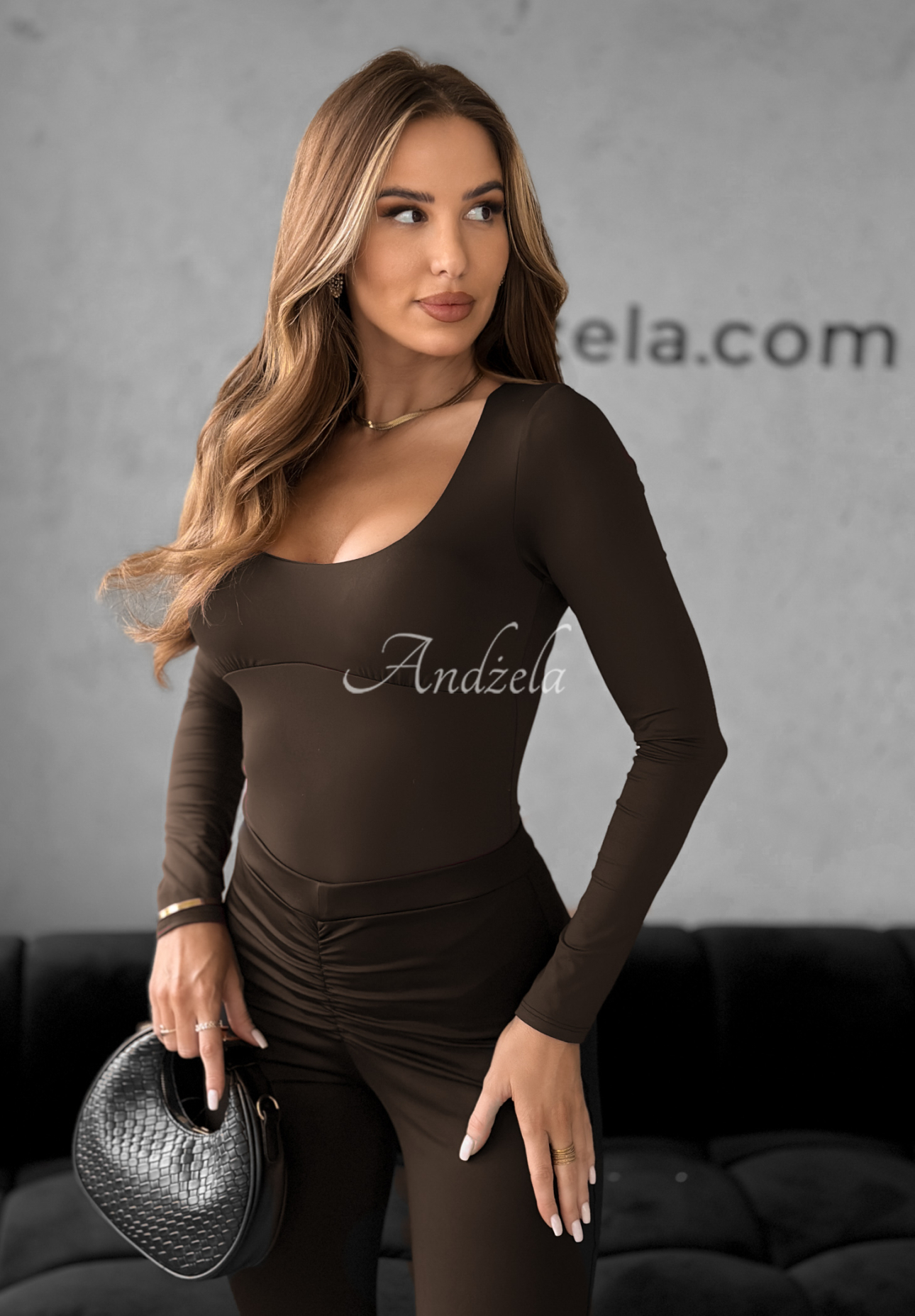 Body mit Ausschnitt Come Over Schokoladenbraun