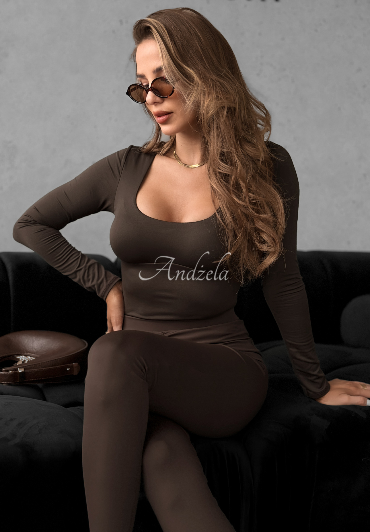 Body mit Ausschnitt Come Over Schokoladenbraun