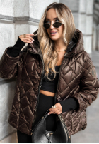 Pikowana Jacke z kapturem Just The Wind Schokoladenbraun