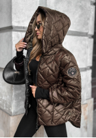 Pikowana Jacke z kapturem Just The Wind Schokoladenbraun