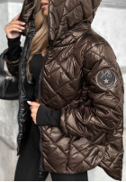 Pikowana Jacke z kapturem Just The Wind Schokoladenbraun