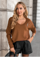 Leicht Pullover z dekoltem Sensibility Camel