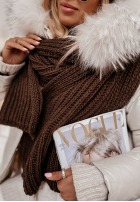 Pleciony Schal z wełną Laponia ciemnoczekoladowy