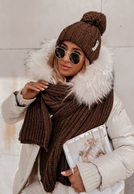 Geflochtener Schal Laponia ciemnoczekoladowy