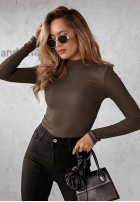 Prążkowana Bluse z półgolfem Believe In Tomorrow ciemnoczekoladowa