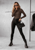 Prążkowana Bluse z półgolfem Believe In Tomorrow ciemnoczekoladowa