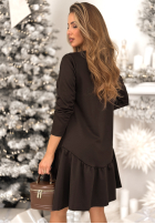 Kleid z falbanką For What Schokoladenbraun