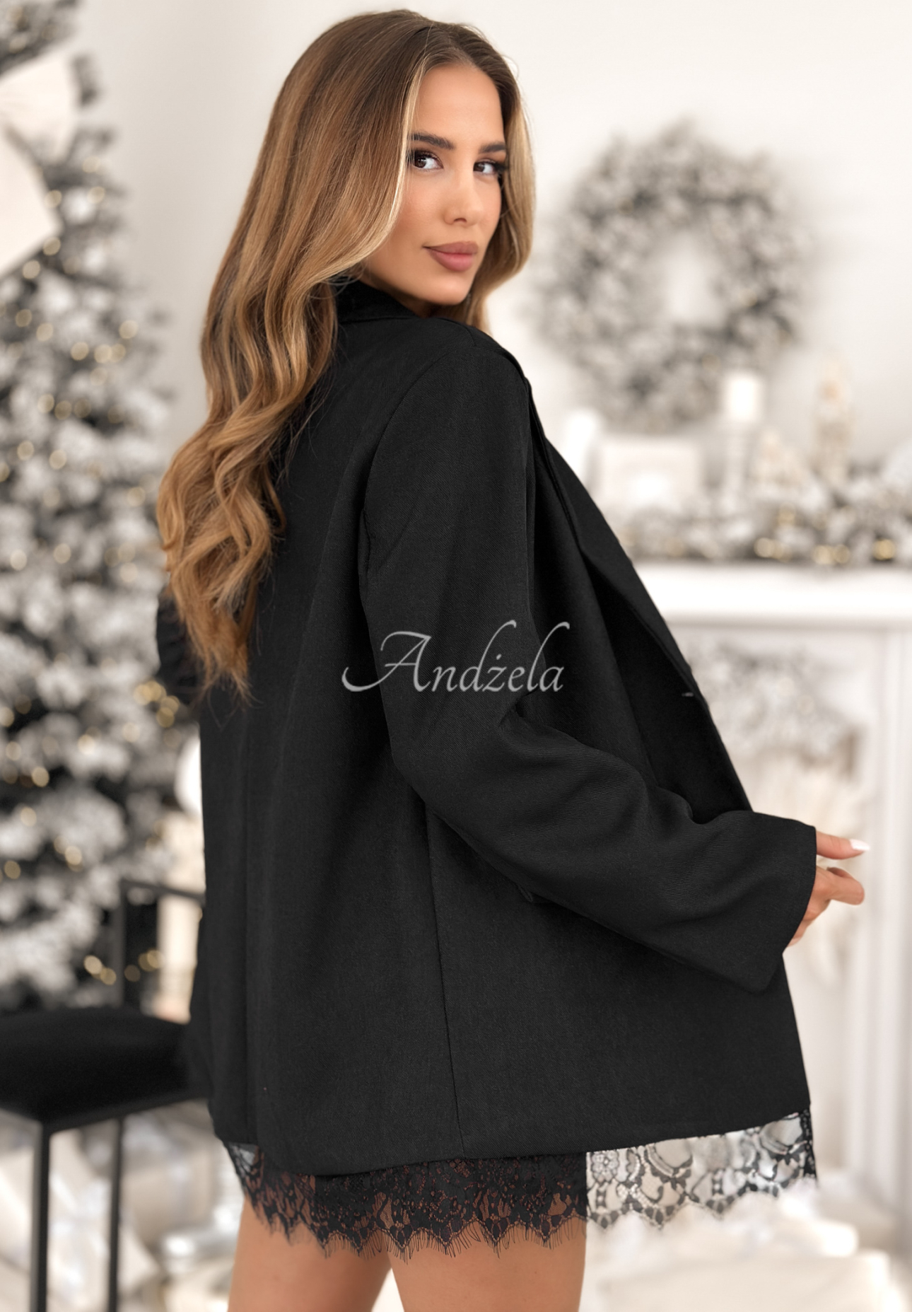 Blazer mit Spitze Almost Forever Schwarz