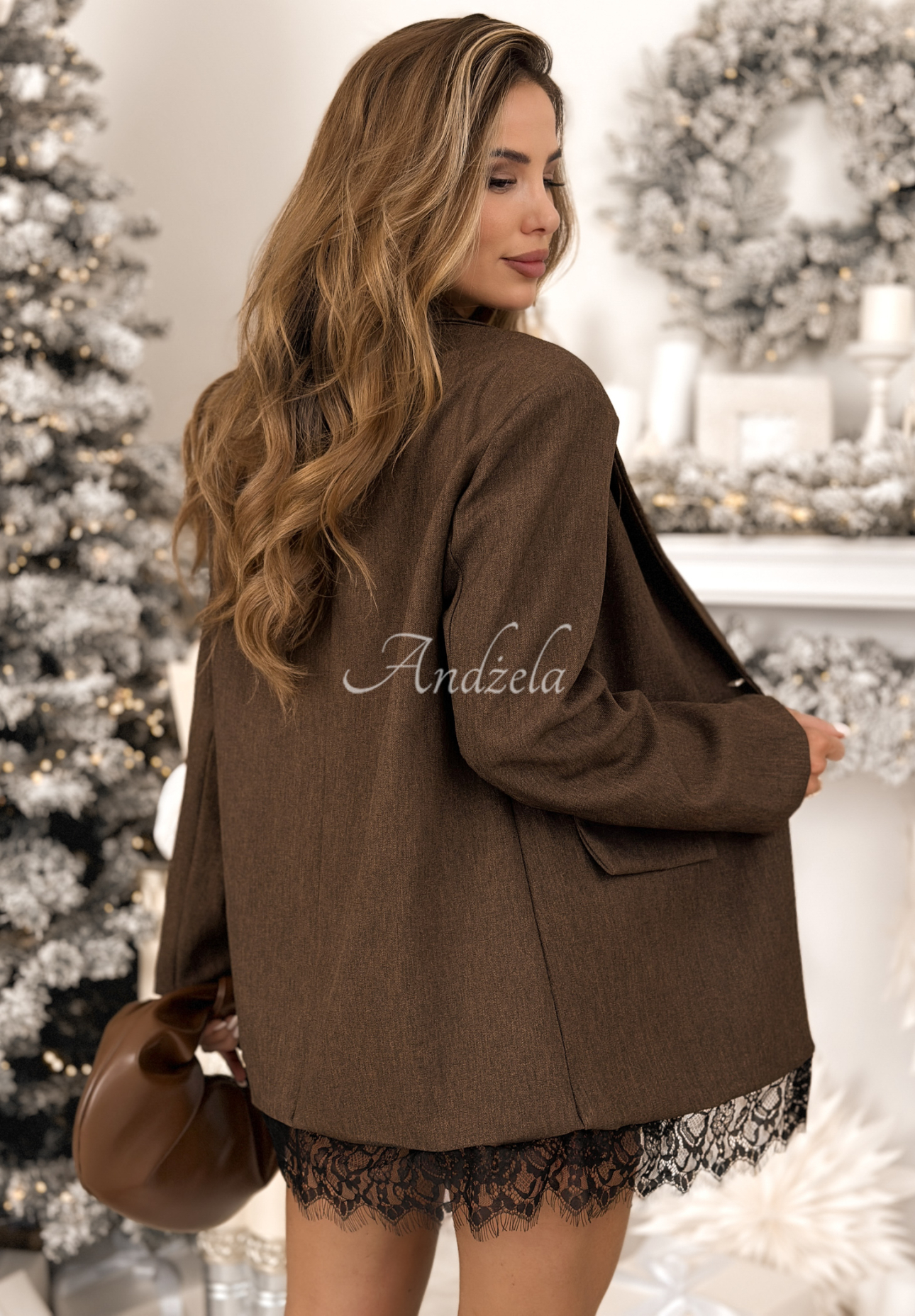 Blazer mit Spitze Almost Forever Schokoladenbraun