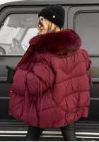Pikowana Jacke z futerkiem Cold Without You Burgunderrot