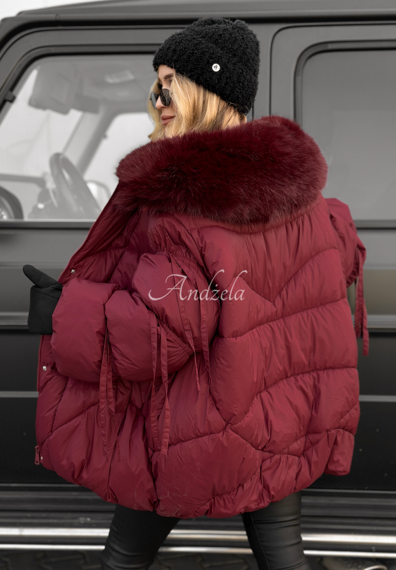 Steppjacke mit Fell Cold Without You Burgunderrot