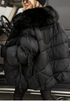 Pikowana Jacke z futerkiem Cold Without You Schwarz