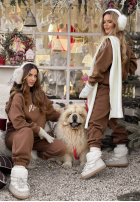 Sweat Set Sweatshirt i Hose So Happy Because Winter Schokoladenbraun