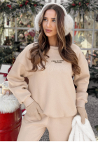 Sweat Set Sweatshirt i Hose So Happy Because Winter Beige