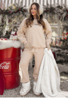 Sweat Set Sweatshirt i Hose So Happy Because Winter Beige