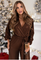 Długi Jumpsuit Not Sure Yet Schokoladenbraun