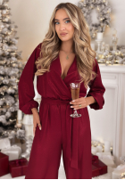 Długi Jumpsuit Not Sure Yet Burgunderrot
