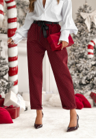 Material Hose z kryształkami Dazzling Choice Burgund