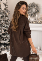 Hemd z ozdobną aplikacją Still Wondering Schokoladenbraun