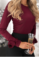 Bluse z ozdobnymi różami Rose All Day Burgunderrot