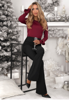 Bluse z ozdobnymi różami Rose All Day Burgunderrot