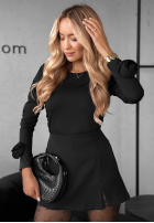 Bluse z ozdobnymi różami Rose All Day Schwarz