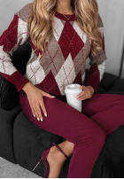 Pullover w romby Lone Pine Burgunderrot